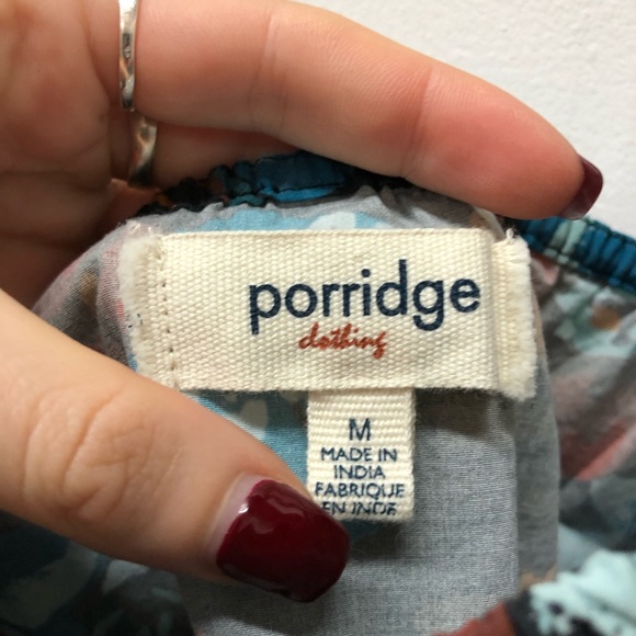 Porridge Tiered Poplin Blouse Floral Anthropologie Size M - Picture 4 of 9